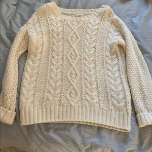 Heavy white knit sweater